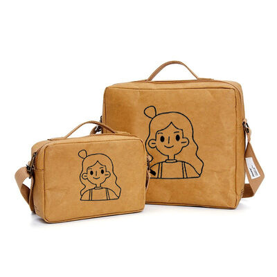 Customized DuPont Paper Crossbody Bags with Logo Printing Washable for Gifts Lightweight Easy to Carry Zipper Closure Bags