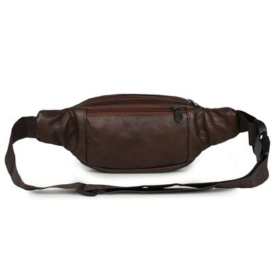 Trending Multifunctional Sports Men's Waist Bag Leather Retro Solid-Color Wallet Portable New-Style Fully Customizable
