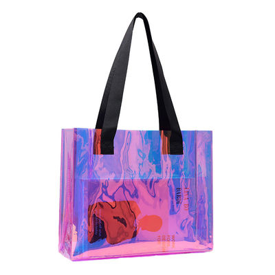 PVC Laser-Color Handheld Shopping Bag Trendy Transparent Jelly Bag with Vibrant Colors Thickened Universal Gift Customized Bag