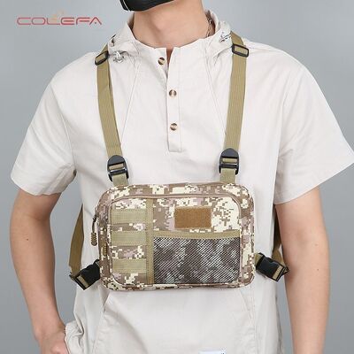 Custom Oxford Outdoor Sports Chest Bag Men's Vest Bag Multi-Functional Large Capacity Camo Trendy Casual Vest Chest Bags