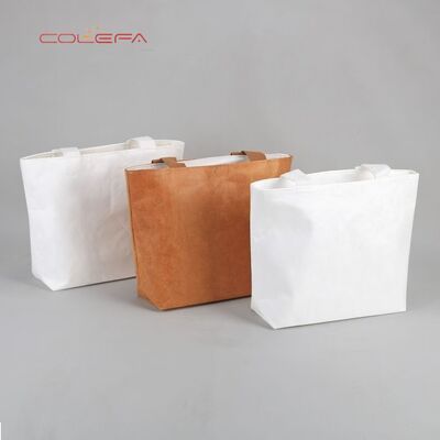 Custom DuPont Paper Bags Washable Tyvek Paper Tear-Resistant Handle Shopping Bags Eco-Friendly Carriers Logo Printing Available
