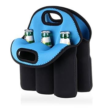 Carrier Neoprene Insulated Bottle Cooler Bag 6 Pack Bottle Can With Drink Holder