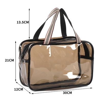 PVC Double-Layer Large-Capacity Wet/Dry Separation Cosmetic Bag Thickened Waterproof Toiletry Swimming Travel Daily Storage Bag
