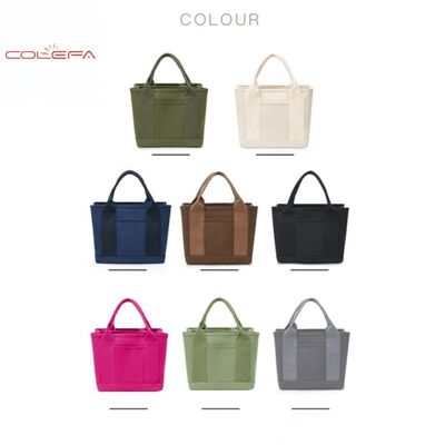 New Women's Canvas Mini Square Tote Bag Large Capacity Fashionable & Minimalist Lightweight with Multiple Compartments Storage