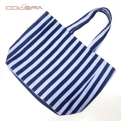 New Arrival Striped Canvas Tote Bag Fashion Popular Multi-Color Large Capacity Women's Tote Bag for Beach & Daily Commuting