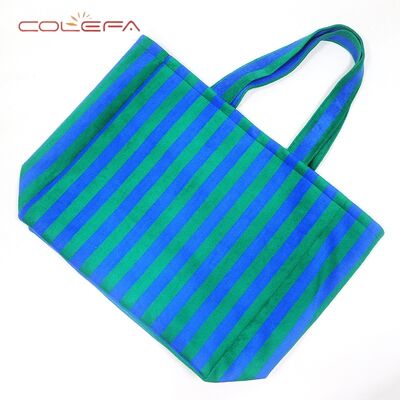 New Arrival Striped Canvas Tote Bag Fashion Popular Multi-Color Large Capacity Women's Tote Bag for Beach & Daily Commuting