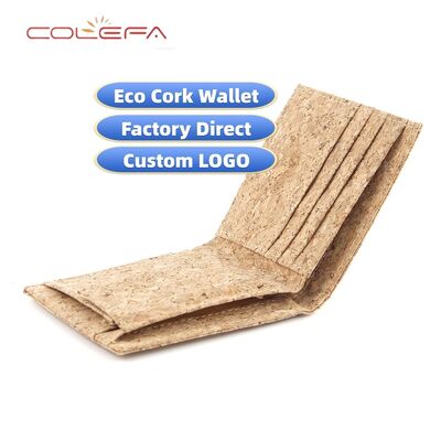Retro Women's Long-Style Zippered Wallet Phone Case with Printing Bestseller Eco-Friendly Cork Bark Wallet Travel Souvenir