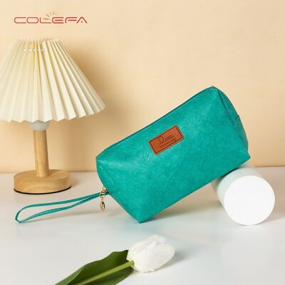 DuPont Paper Handheld Cosmetic Bag Retro Travel Tyvek Paper Waterproof Portable Washable Paper Toiletry Makeup Organizer Bags