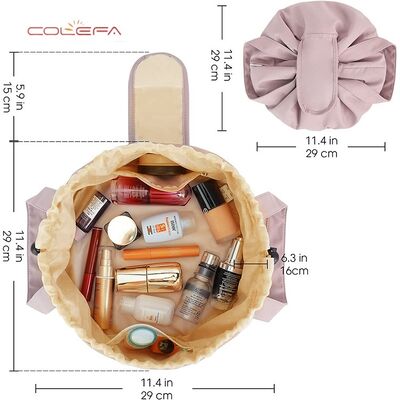 New Arrival Large Capacity Portable Polyester Drawstring Cosmetic Bag Travel Toiletry Pouch Fashion Makeup Brush Organizer