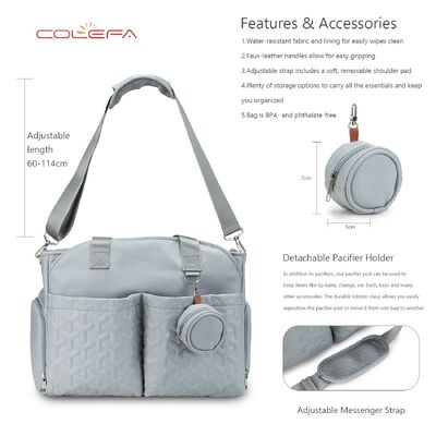 Customizable LOGO Single-Shoulder Tote Mom Bag with Pacifier Pouch Large-Capacity Multi-Functional Maternity Travel Bag for Moms