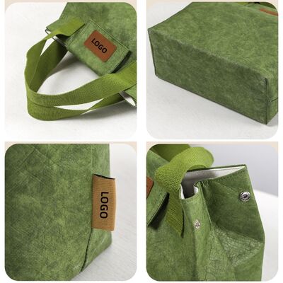 Custom DuPont Paper Insulated Lunch Bag Aluminum Foil Inside Handheld Tyvek Paper Lunch Bags Wholesale with Personalized LOGO