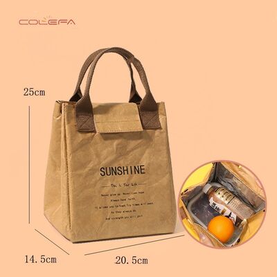 Custom Picnic Bag for Office Workers & Elementary Students Waterproof Thickened Japanese-Style DuPont Paper Insulated Lunch Bag