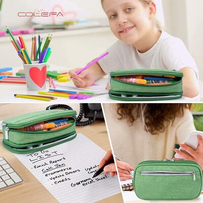 Nylon Large-Capacity Multi-Function Pencil Case Three-Layer Stationery Organizer Elementary School Student Pencil Storage Bag