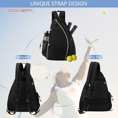 400D Oxford Fabric Tennis Sports Racket Bag Backpack Storage Pouch Breathable Portable Backpack Container with Customized Logo