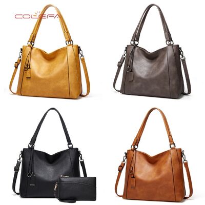 Colefa 2026 New Fall/Winter Women's Tote Bag European & American Fashion PU Leather Trendy Casual Women's Shoulder Crossbody Bag