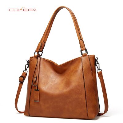 Colefa 2026 New Fall/Winter Women's Tote Bag European & American Fashion PU Leather Trendy Casual Women's Shoulder Crossbody Bag