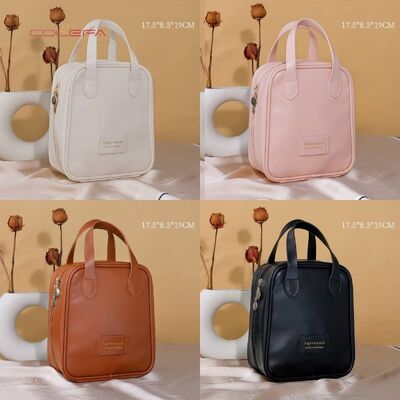 Large-Capacity PU Handheld Cosmetic Bag Waterproof Premium Travel Portable Makeup Organizer Toiletries Cosmetics Pouch Wholesale