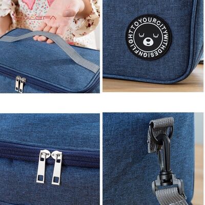 Lunch Box Handheld Square Insulated Bag Oxford Reinforced Bento Bag Large Capacity Picnic Bag for Office Workers and Students