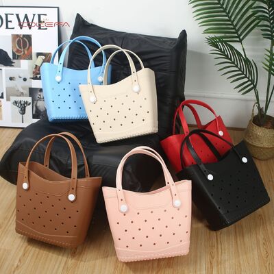 Factory Direct New Arrival EVA Tote Bag European & American Style Outdoor Beach Bag DIY Creative Punch Hole Tote Large Capacity