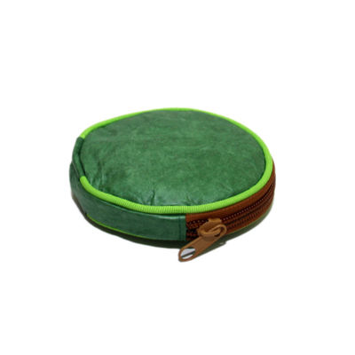 Waterproof Round Tyvek Paper Wallet Zipper Mini Tyvek Paper Coin Pouch Bag