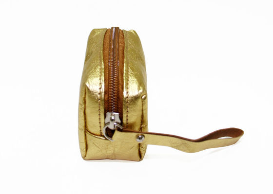 Metallic color washable kraft paper coin pouch custom ladies mini coin purse with handle