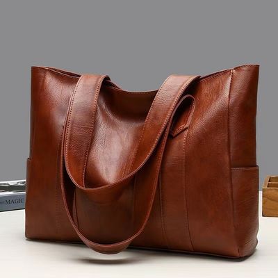 Large Tote Bag for Women 2025 New Korean Style Big Capacity Versatile Tote Handbag Soft PU Leather Shoulder Bag with LOGO