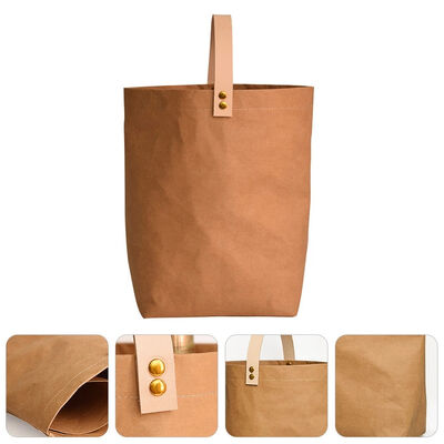 Customized Champagne Wine Handheld Bags with Logo Printing Washable Tear-resistant Kraft Paper Made Gift Bags