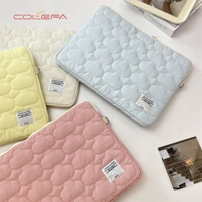 Customized Korean Cute Cloud Embroidery Pad Tablet Case 11/13/15-inch Laptop Storage Bags Polyester Made Lightweight with LOGO