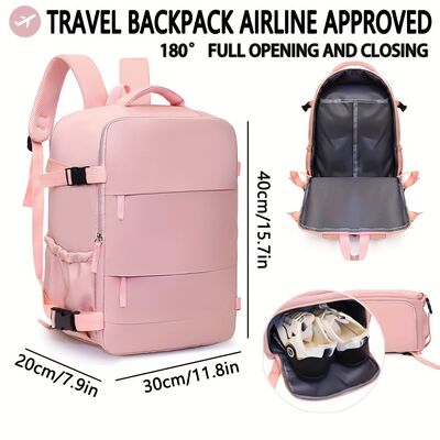 Multifunctional Unisex Backpack for College Students Oxford Made Pink Travel Waterproof Outdoor Backpack for Short Business Trip