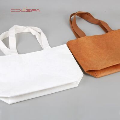 Custom DuPont Paper Bags Washable Tyvek Paper Tear-Resistant Handle Shopping Bags Eco-Friendly Carriers Logo Printing Available