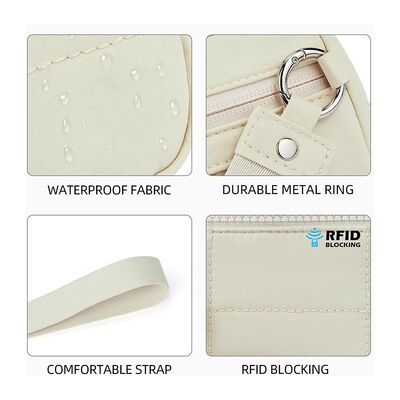 2026 New Customizable Best-Selling Polyester Mini Pleated Checkered Handbag with Transparent PVC Window Coin Purse Clutch