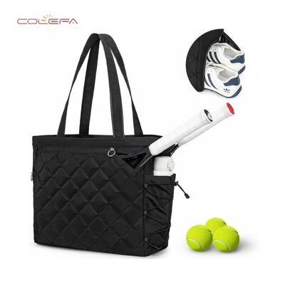 Novo saco poliéster multifuncional de ténis com compartimento de calçados Saco extra-grande de pickleball coberto Saco esportivo universal