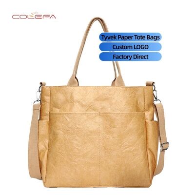 Bolsa Tote de Papel DuPont/Tyvek Lavável, Resistente a Rugas, à Prova de Rasgões, Bolsa de Papel Vintage e Moderna, Ecológica, Bolsa de Mão e Ombro