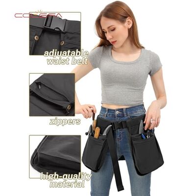 Saco de cintura de poliéster de fechadura de bolso multi-bolso, de peso leve, com ferramentas muito apertadas, multifuncional para caminhadas ao ar livre, saco de cintura por atacado