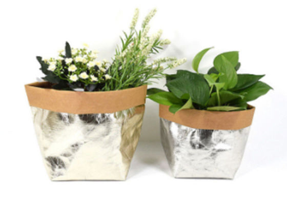 2026 Saco de armazenamento de papel kraft metálico lavável para frutas, vegetais, alimentos, pão, flores